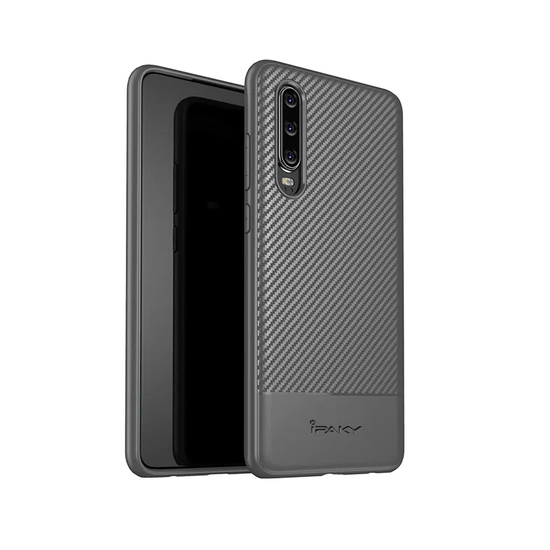 iPaky для huawei P20 Pro Чехол P30 Мягкая силиконовая задняя крышка из углеродного волокна для huawei P30 Pro P 20 30 чехол для телефона s - Цвет: Серый