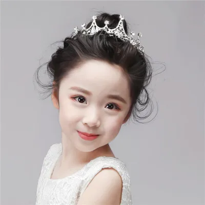 Тиары и короны для девочек Детская повязка на голову серебристого цвета с