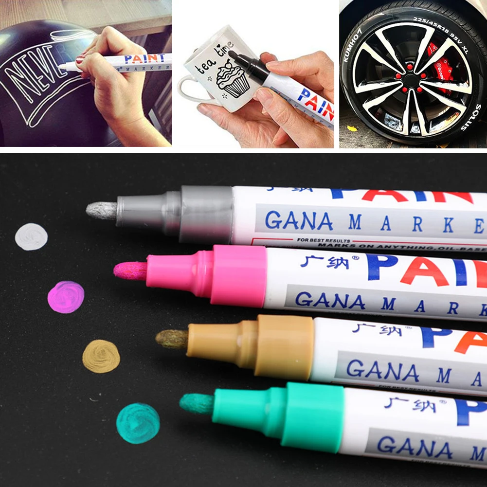 

1 Pcs 11 Colors White Waterproof Rubber Permanent Paint Marker Pen Car Tyre Tread Environmental Tire Painting Graffti Pen