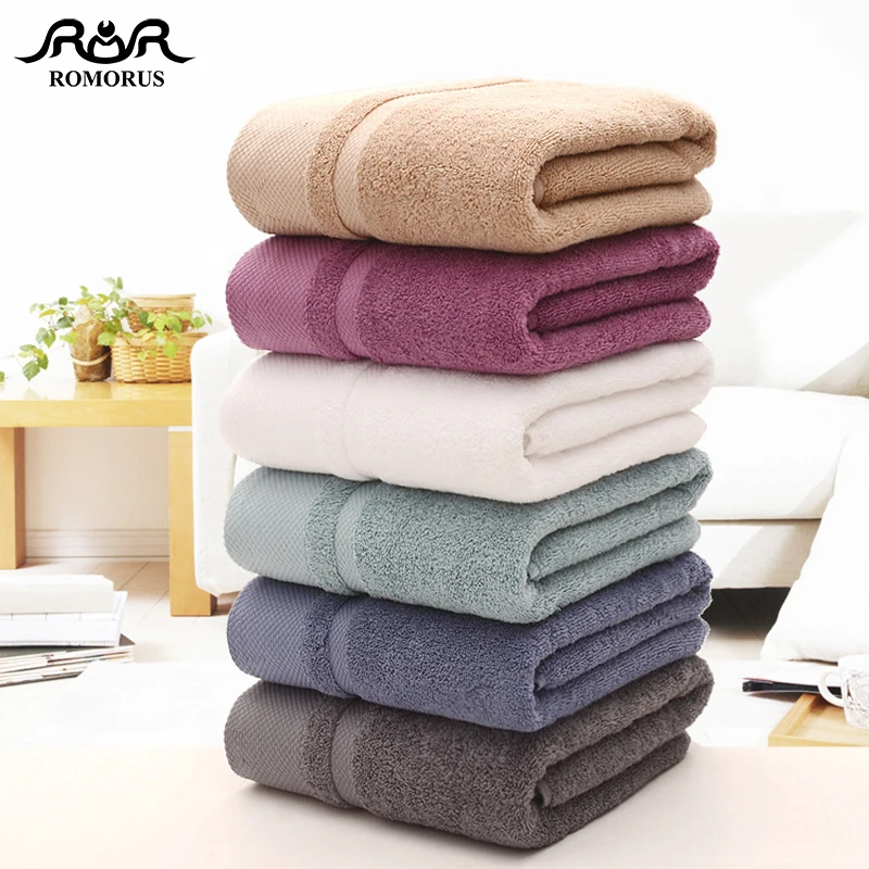 

Egyptian Cotton Thick Bath Towel 70*140CM Large Bathroom Terry Towels for Adults Soft Absorbent Big Beach Towel Toalla 450G
