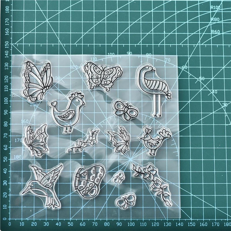 Бабочка и птица прозрачные штампы 2019 резиновая Прозрачная силиконовая печать