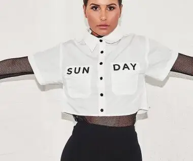 Укороченный топ с принтом блузка женские рубашки коротким рукавом летние топы