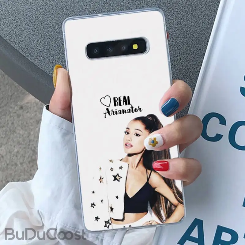 

Chenel Ariana Grande Luxury Phone Case For Transparent Samsung Galaxy S20 S10 Plus S10E S5 S6 S7edge S8 S9 S9Plus S10lite 2020