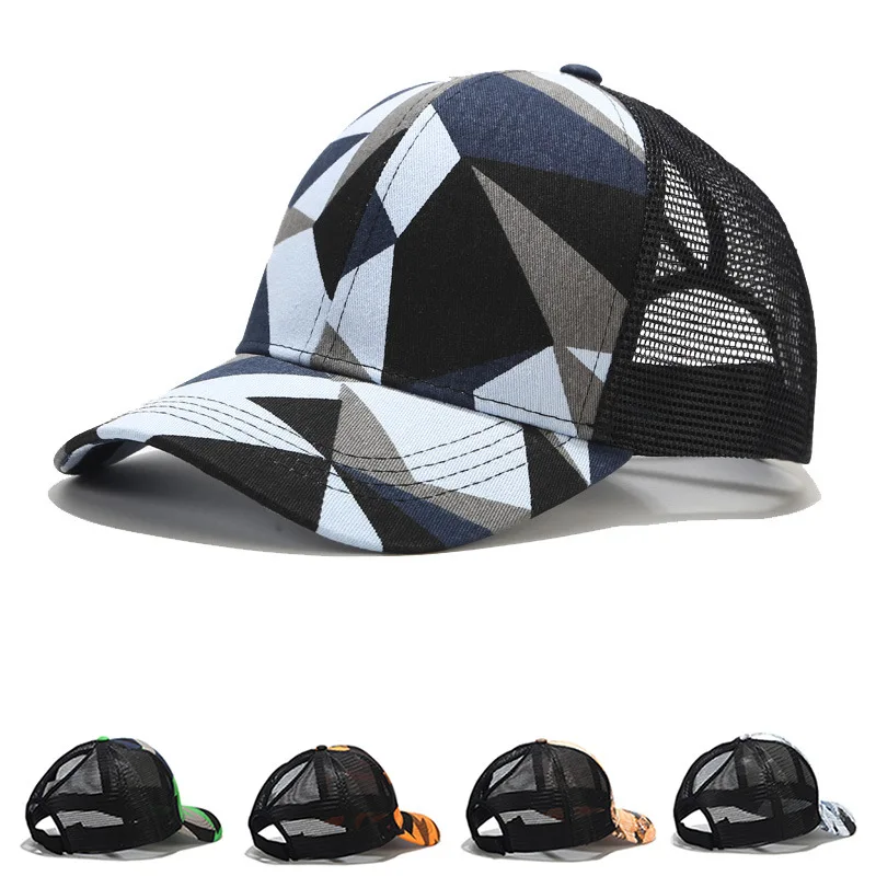

Camouflage Hat Men's Summer Outdoor Leisure Baseball Cap Mesh Horsetail Painted Cap Korean Version of The Sun Hat Female Tide