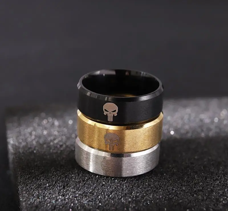 

Classic Trend Stainless Steel Ring for Men and Women Not Allergic Punisher Totem Jewelry Party Accessories Wholesale Anillos