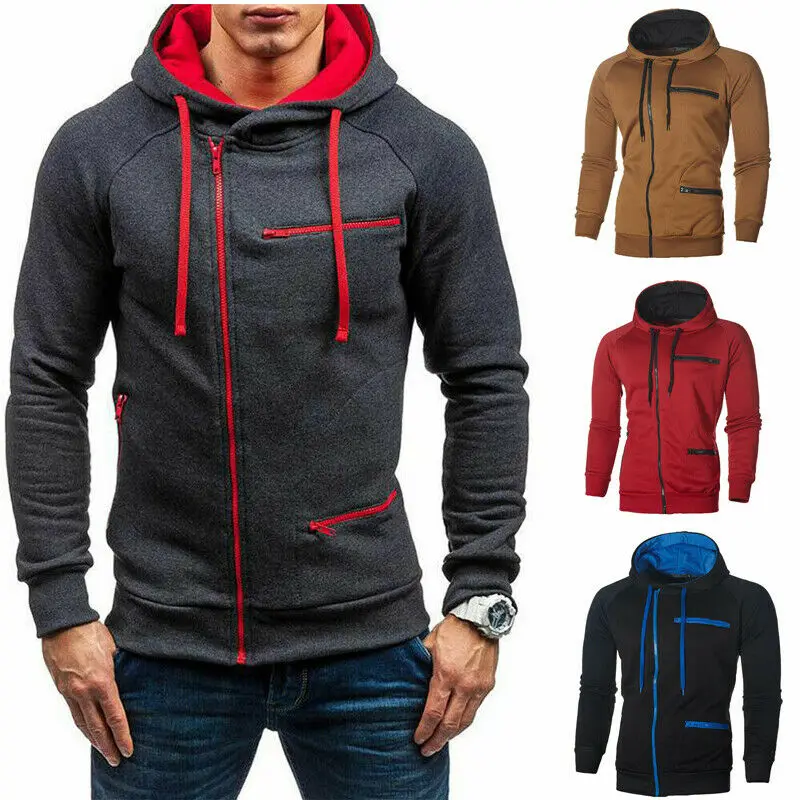 Мужские толстовки для активного отдыха куртки осенне зимнее зауженное теплое