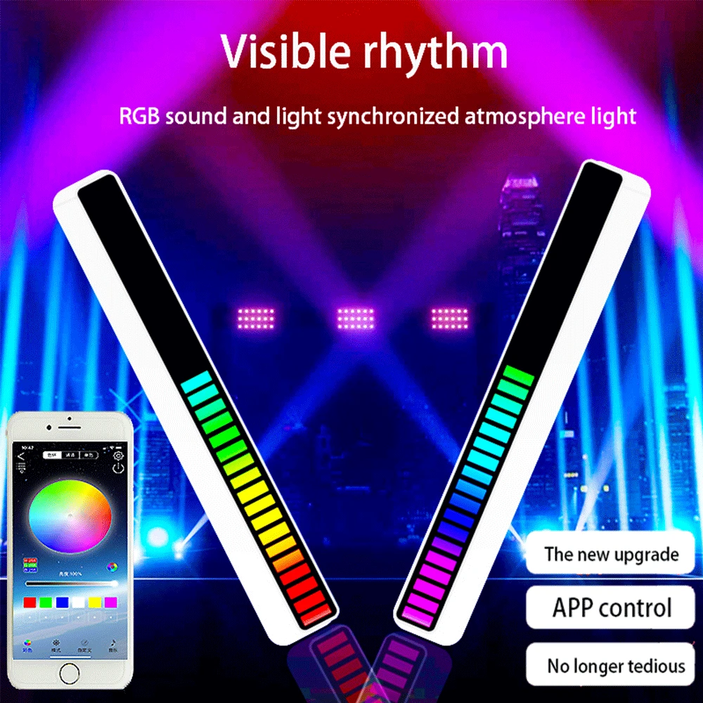 32/40 светодиодный звуковой реактивный светодиодный светильник RGB Звуковое управление ритм дисплей светильник для автомобиля DJ студия декор для рабочего стола создание атмосферы