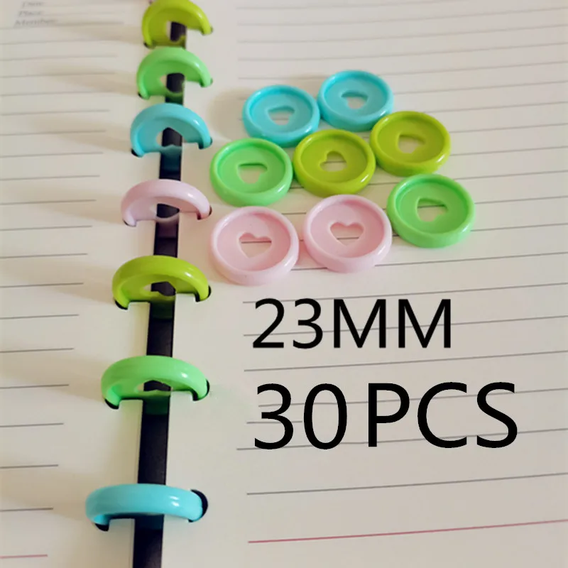 

New 30PCS24MMDIY loose-leaf book ring binding plate button, plastic mushroom hole love loose-leaf binding button binding ring
