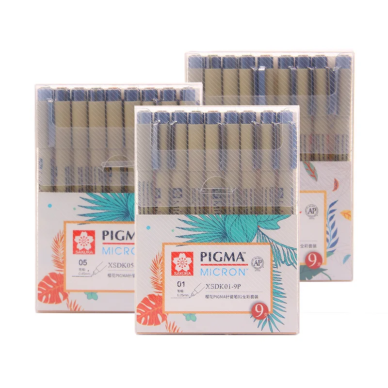 Набор тонких ручек Sakura Micron разные цвета Игла Кисть для рисования Ручка XSDK