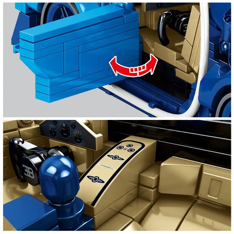 

High-tech Classic Bugatties Racer Sport Car Model Building Blocks MOC Technical GTE Rally Racing Car Bricks Toys For Kids Gifts