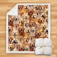 you will have a bunch of golden retrievers sherpa blanket 3d printed fleece blanket on bed home textiles dreamlike