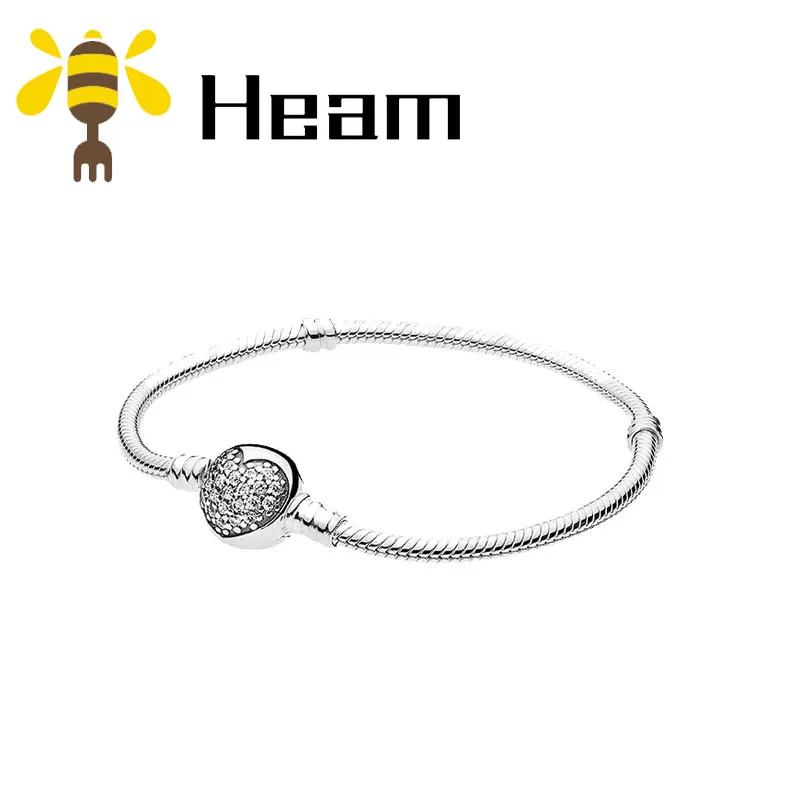 Heam, высокое качество,, Стерлинговое Серебро, 925 пробы, pan, очаровательный браслет для женщин, модный, элегантный, роскошный, сделай сам, аутентичное ювелирное изделие - Окраска металла: style 3