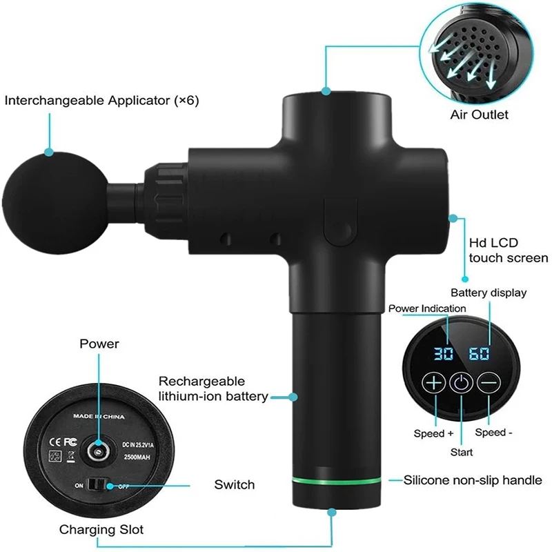 Профессиональный высокочастотный массажный пистолет для мышц терапевтический