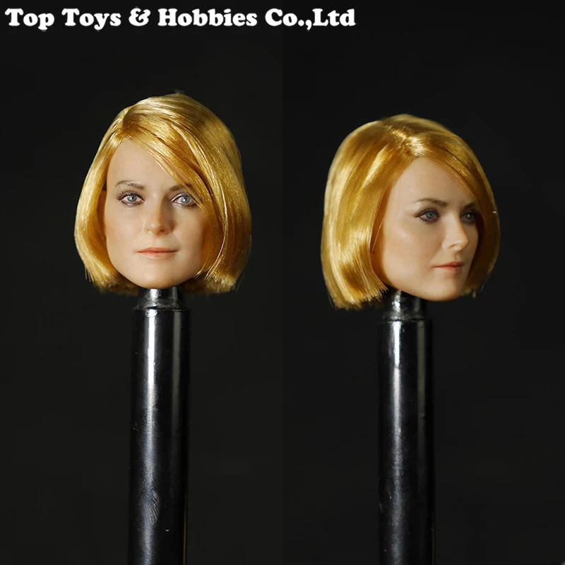 

1/6 Scale Female Head Sculpt D-OO1B Exquisite Golden Short Hair Head Carving Model For 12" Action Figure Doll