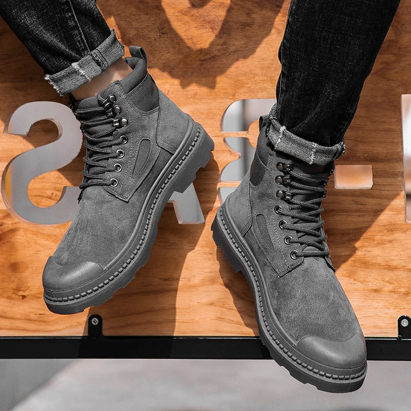 

Litthing Hot Newest Keep Warm Men Winter Boots High Quality Pu Suede Wear Resisting Casual Shoes Working Fashion Men Boots