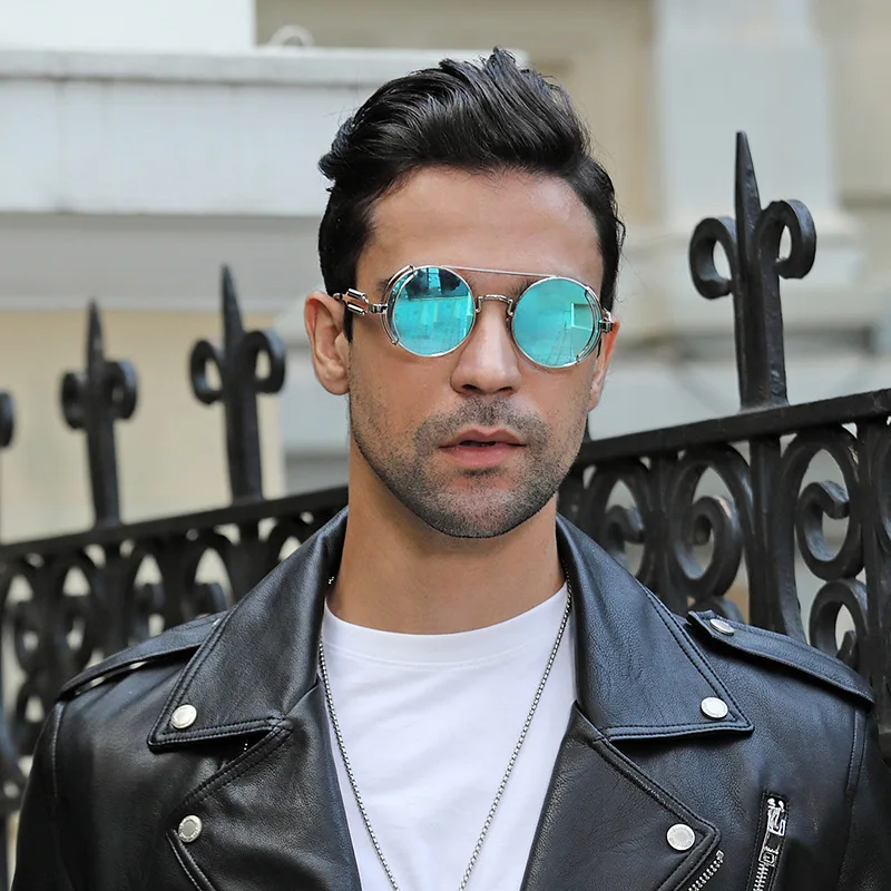 

2021 New Steampunk Sunglasses Men Personality Metal Frame UV400 Glasses Unisex