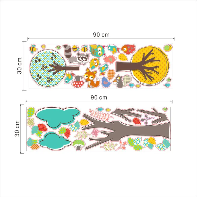 

Funny Animal Abstract Tree Wall Stickers For Kindergarten Kids Room Home Decor Cartoon Safari Zoo Mural Art Diy Pvc Decal