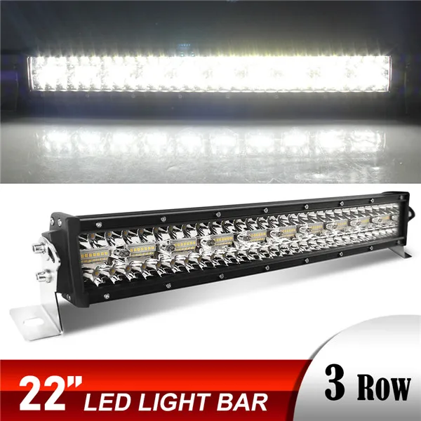 22 inch 390W CO светильник 3 ряда внедорожный светодиодный светильник бар 12V 24V 3" 585 Вт прожектор светодиодный рабочий светильник для вождения Лодка Джип Авто 4WD ковшом размером 4х4 адвокатского сословия СИД - Цвет: 22 inch 390W