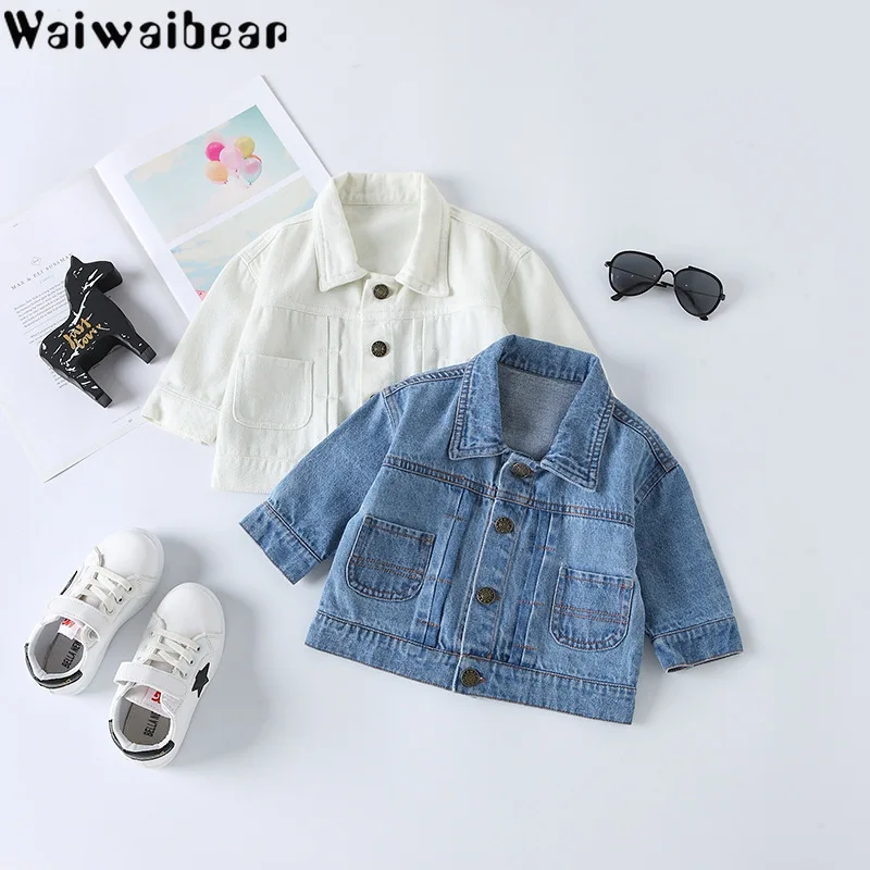 Baby Denim Boys&ampGirls Jacket Autumn Winter Coat Kids Outerwear Back Cartoon Print Coats for Children Clothes 6M-6T-YC8023 | Детская
