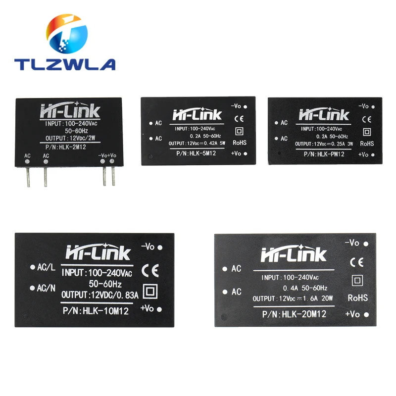 HLK-PM01 03/09/12/24 HLK-2M05 HLK-5M03 HLK-10M12 20M24AC-DC 220V To 5V/3.3V/12V Intelligent Household Switch Power Supply Module