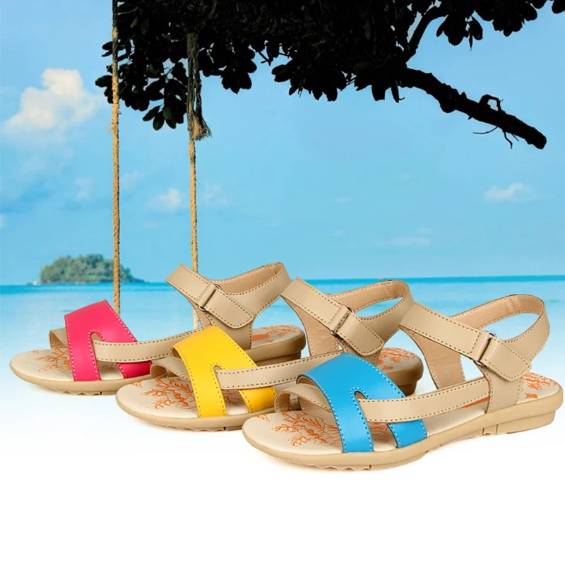 

2021 New Sandal Women Summer Casual Women's Shoes Comfortable Low-Heel Flat Pregnant Women Sandals Soft Women's Beach Shoes