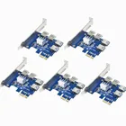 Новинка PCIe от 1 до 4 PCI Express 16X Слоты Райзер-карта PCI-E от 1X до внешнего 4-порта PCI-e слот-адаптер множитель карты для майнера BTC