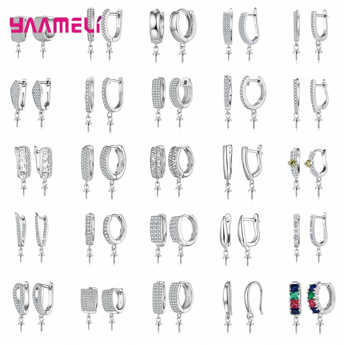 

Handmade Earrings Accessories Supplies 925 Sterling Silver Earring Hooks Clasps For DIY Fine Earrings Jewelry Making Material