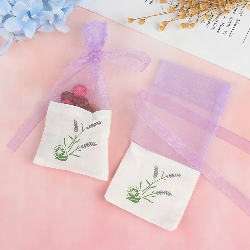 

6 шт. пакетики с цветочным принтом, портативная пустая сумка для семян лаванды Духи Саше
