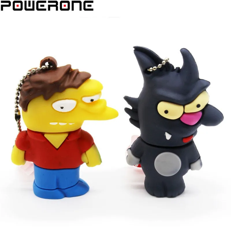 POWERONE Bart Simpson Mouse Wolf 4 ГБ 8 16 32 64 Гб карта памяти U Disk PenDrive Homer Pen Drive USB Flash Drive|USB