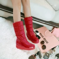 down fabric new fashion women waterproof boots winter warm female snow boots platforms casual fur to the knee shoes woman boots
