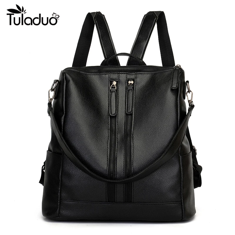 

New Pu Leather Women Backpack Casual School Backpack For Teenager Girl Large Capacity Multifunction Backpack Mochil