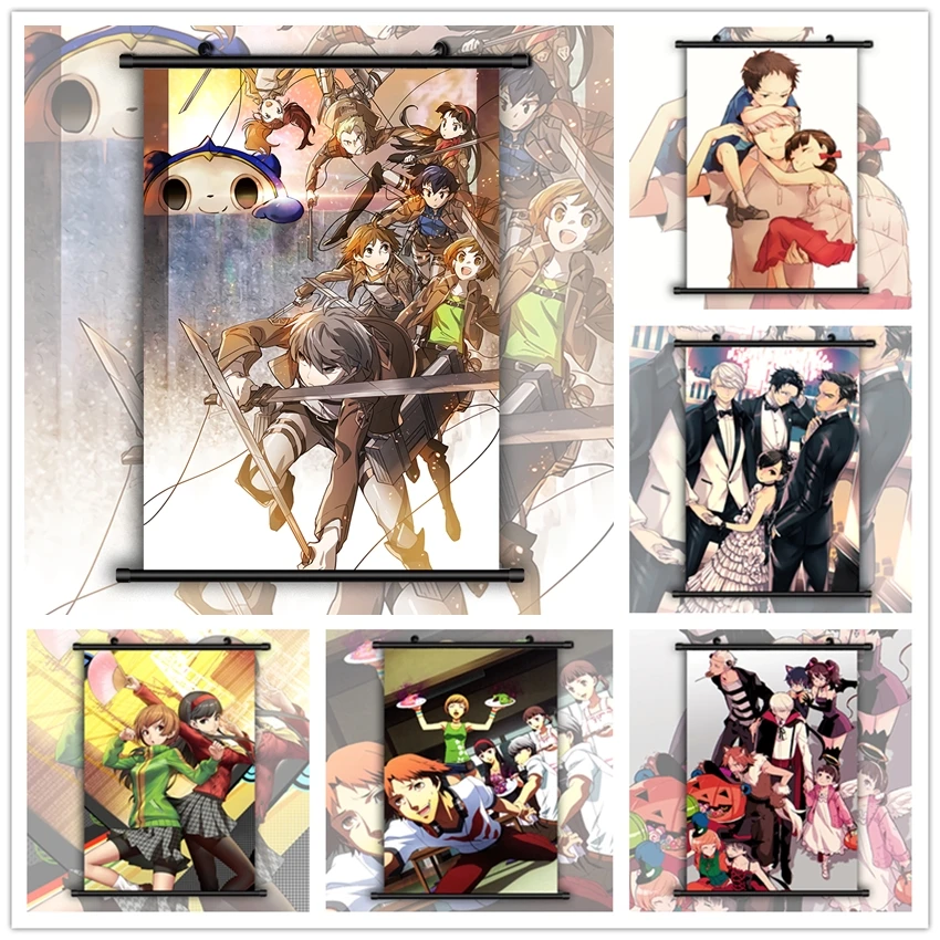 Persona 4 Attack on Titan HD Print Wall Poster Scroll