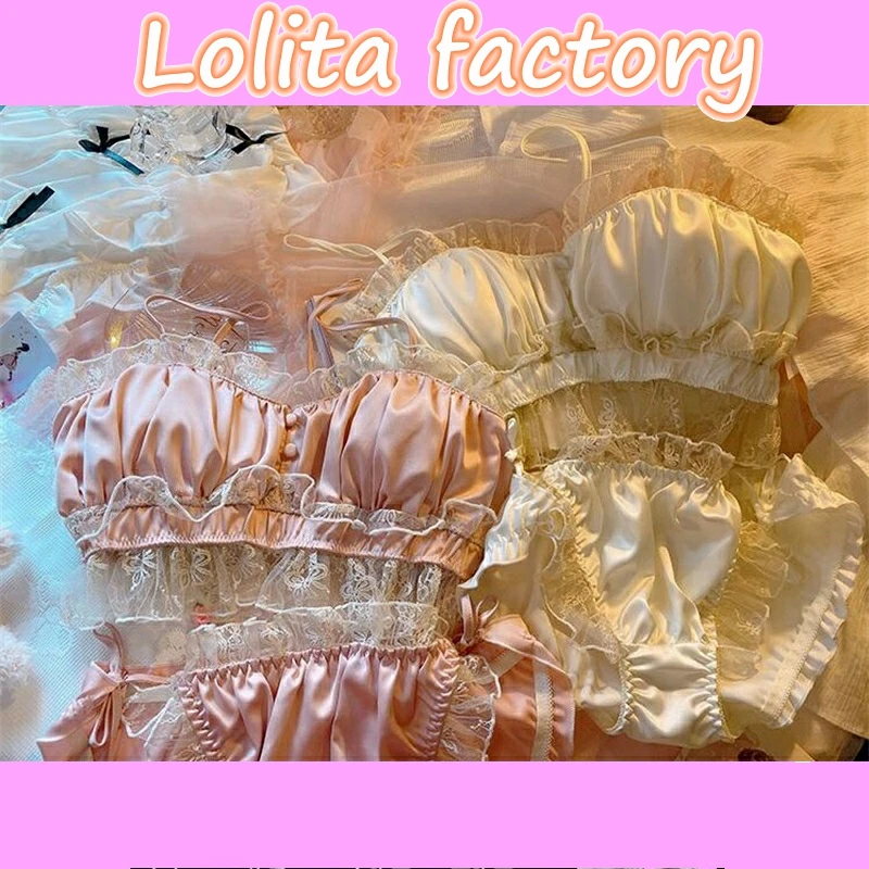Японский нижнее белье для девушек Дворцовый ретро-стиль атласные цветок высшего