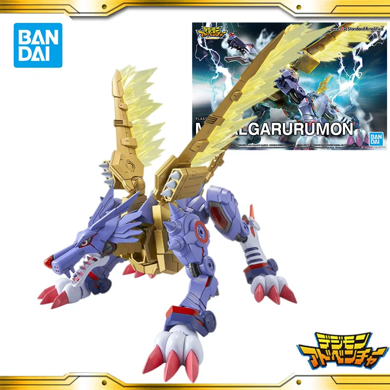 Original Bandai Digimon Adventure Digimon Monster Figure-Rise Standard Metalgarurumon Anime Action & Toy Figures Model Toys