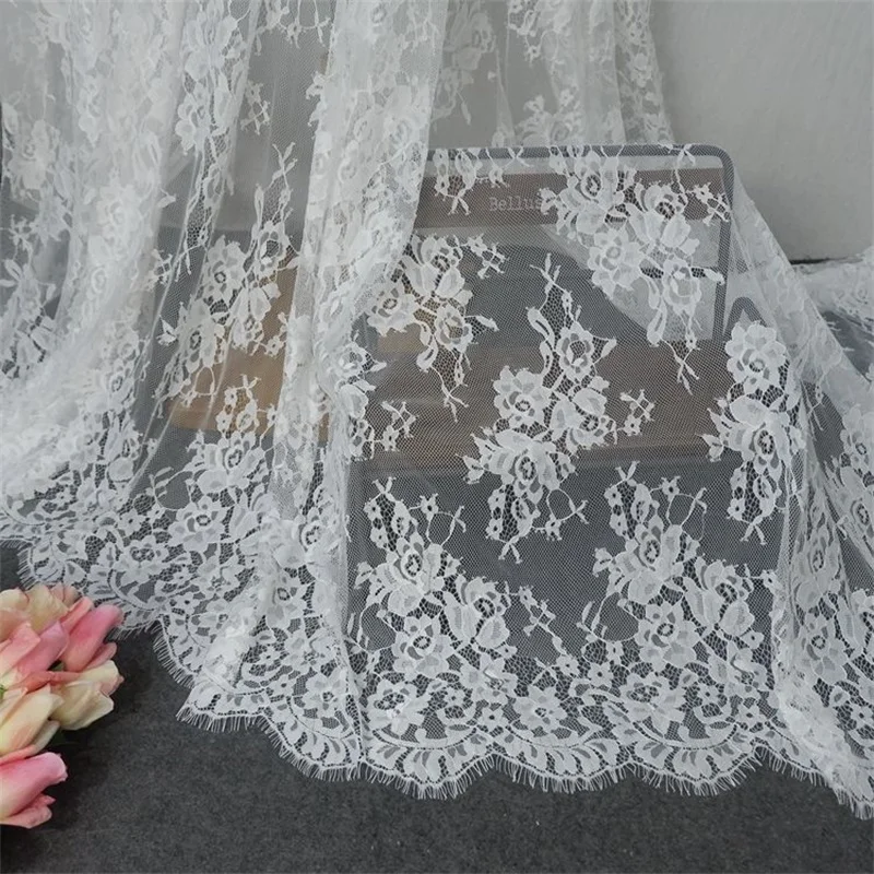 

3m/Piecewidth 150cm Exquisite Black And White Lace Fabric, Diy Dress, Curtain Decoration, Wedding Decoration Accessories V2468