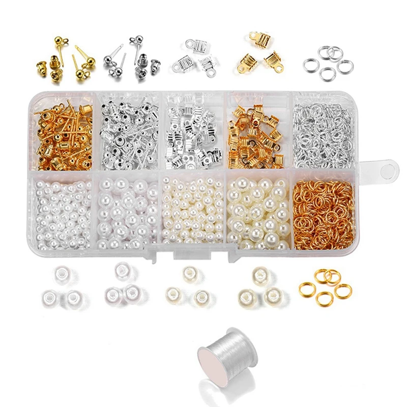 

Diy Handmade Earrings Accessories Crystal Glass Beads Imitation Pearl Set Decoration Material Package-Glass Bead