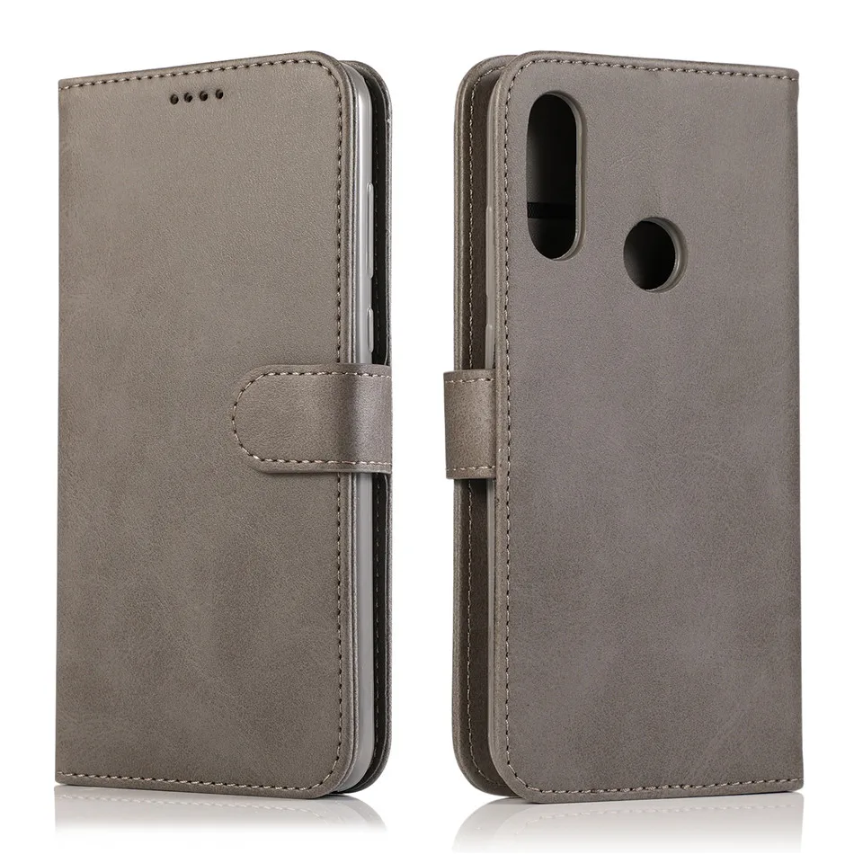Gray Кожаный чехол для huawei Y5 Y9 Y7 Y6 P Smart фоторамкой флип-бумажник чехол для huawei Y7 Y9 Prime Y5 Y6 - Цвет: Gray