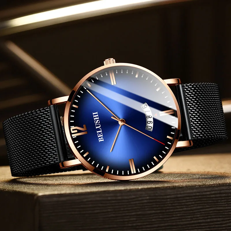 Мужские наручные часы 2019 роскошные Брендовые мужские деловые классические