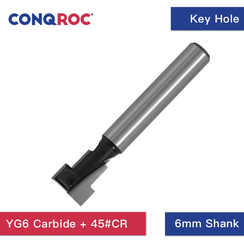 

6 мм хвостовик Замочная скважина фреза 3 варианта Diameter-8mm | 9,52 мм | 12,7 мм Карбид вольфрама деревообрабатывающий Т-образный фреза