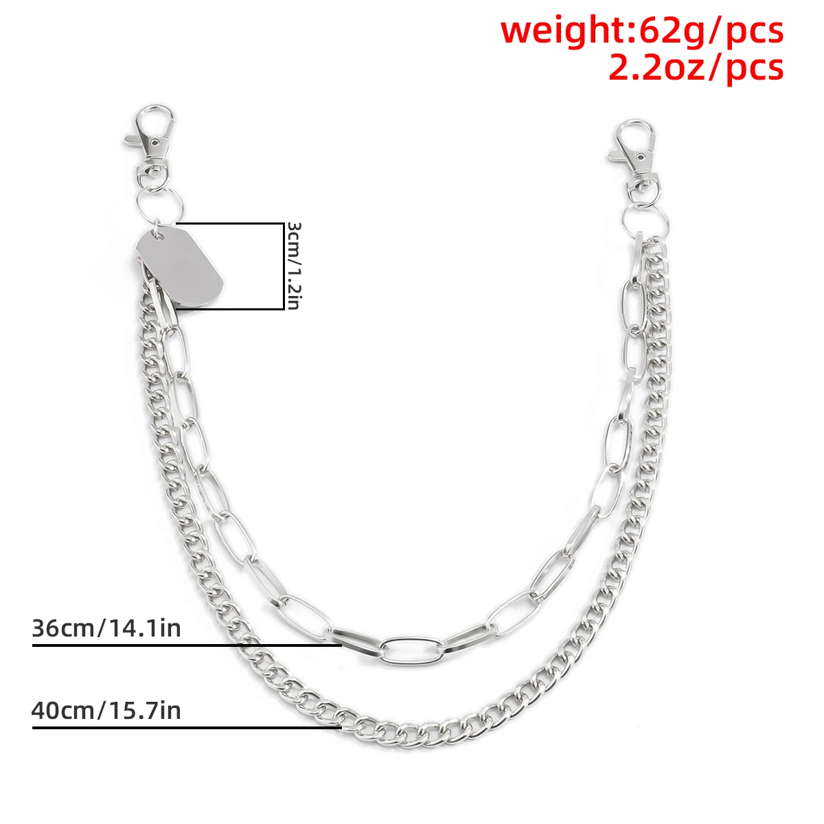 

SHIXIN Punk Layered Key Chains Trousers Women/Men Pant Waist Chain Wallet Belt Keychains Fashion Street Rock Jewelry Accessories