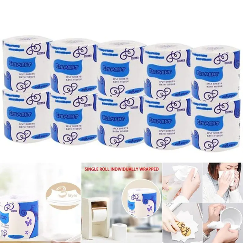 Индивидуальная упаковка туалетной бумаги Высококачественная 3 слойная рулонная