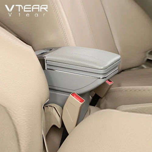 Gray Vtear для Lancia musa автомобильный подлокотник кожаный ящик для хранения внутренние части usb Центральная консоль подлокотник аксессуары для укладки автомобиля подлокотник для авто - Название цвета: Gray