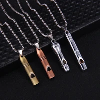 retro trend can blow the whistle necklace for men and women hip hop personality flute pendant hanging fashion couple jewelry