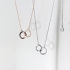 Повседневное ожерелье MloveAcc из двух колец, ожерелье из стерлингового серебра 925 пробы, аксессуары, начальная вечность, кулоны на обруче