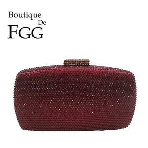 Женские вечерние сумки и клатчи Boutique De FGG, винно-красный клатч со стразами, вечерние сумочки