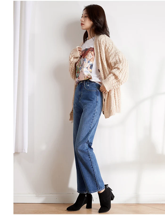 Женские классические джинсы LEIJIJEANS, элегантные свободные неэластичные брюки с высокой посадкой, новая модель 9101 большого размера