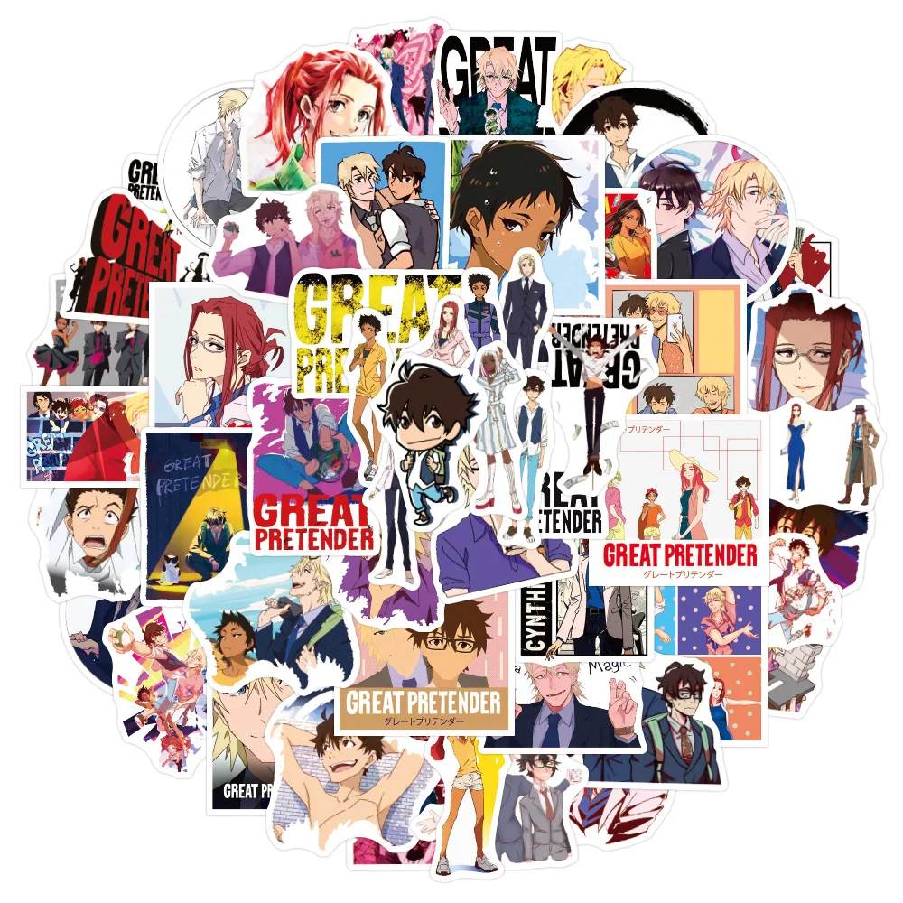 

10/30/50Pcs Classic Anti-fraud Anime GREAT PRETENDER Stickers for Laptop Car Truck Waterproof Phone Case Decal Sticker Wholesale