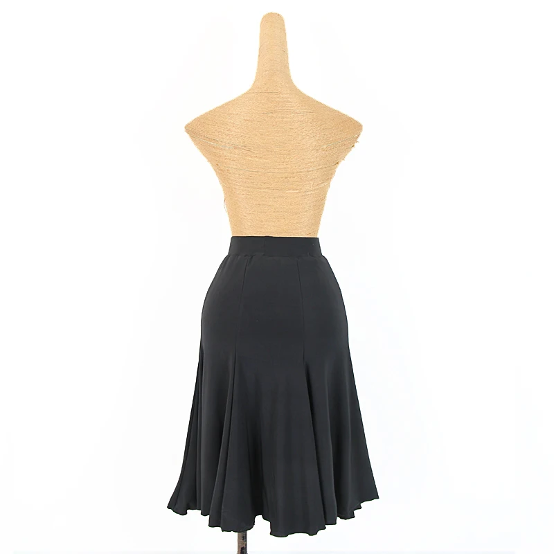 Женская юбка для латиноамериканских танцев черная танцевальная с бахромой и