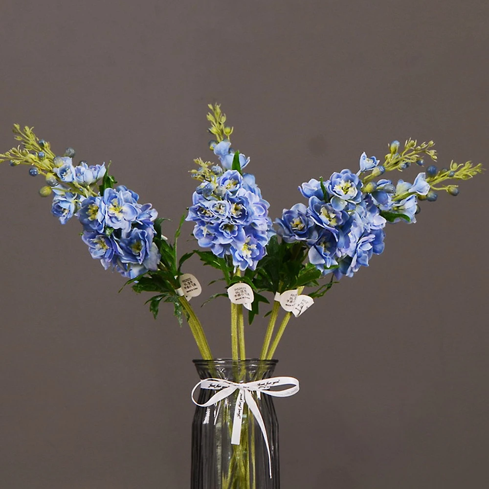 Искусственные цветы ветка цветок дельфиниума пластиковые листья для гиацинта