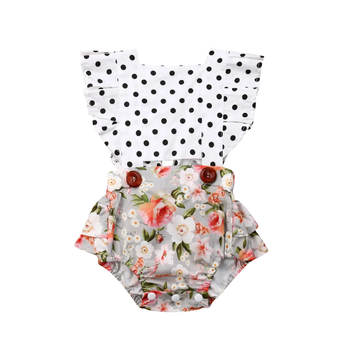

Newborn Baby Girl Romper Toddler Patchwork Ruffle Backless Playsuit Jumpsuit Outfit Summer Infant Bbay Clothes